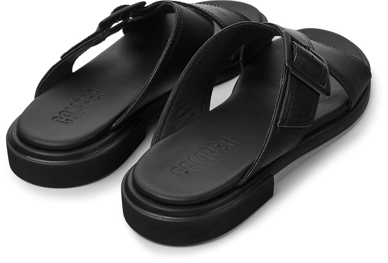Amazon | Camper レディース Edy フラットサンダル, ブラック, 5